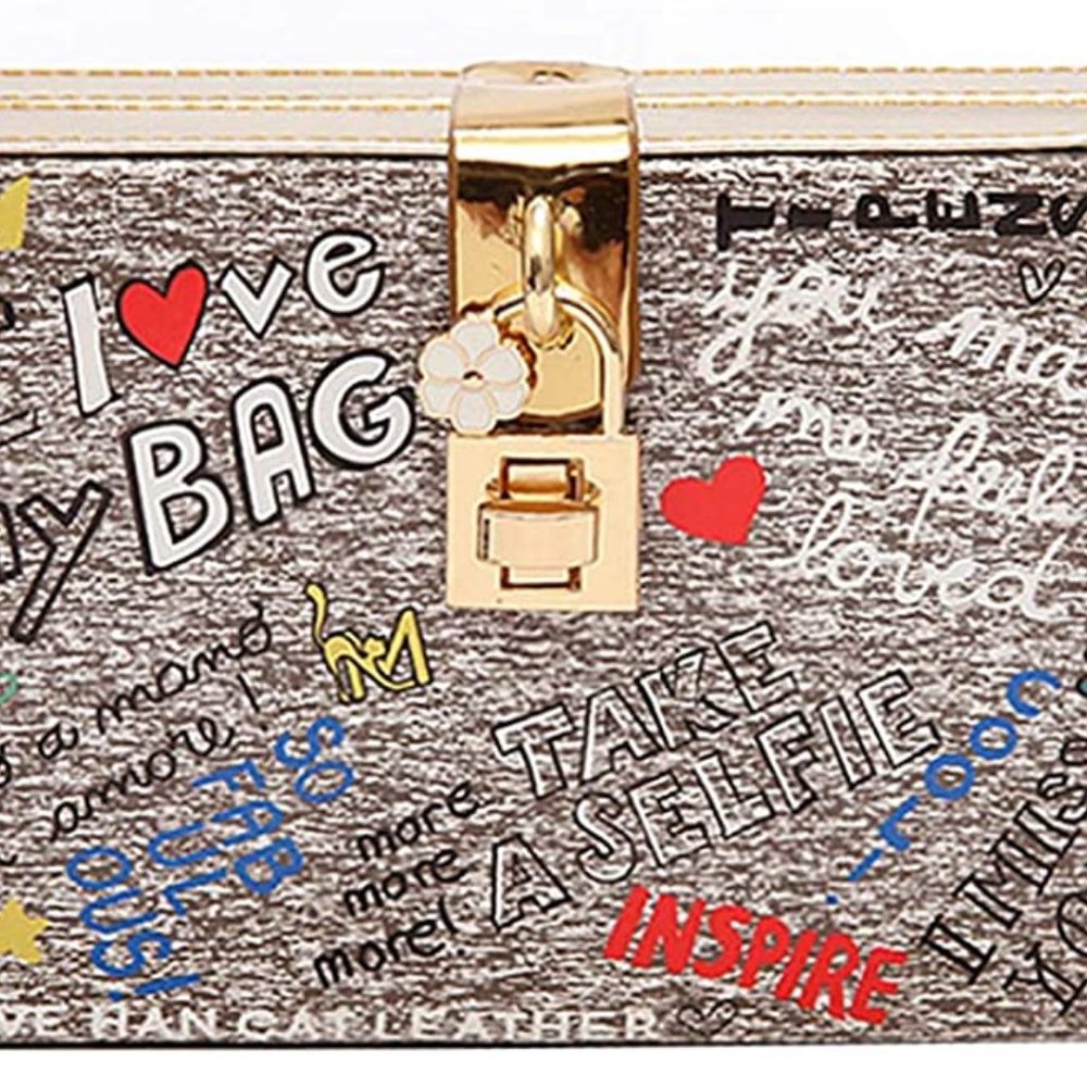 Van Caro Women Girls Box Clutch Crossbody Shoulder - Picture 6 of 6